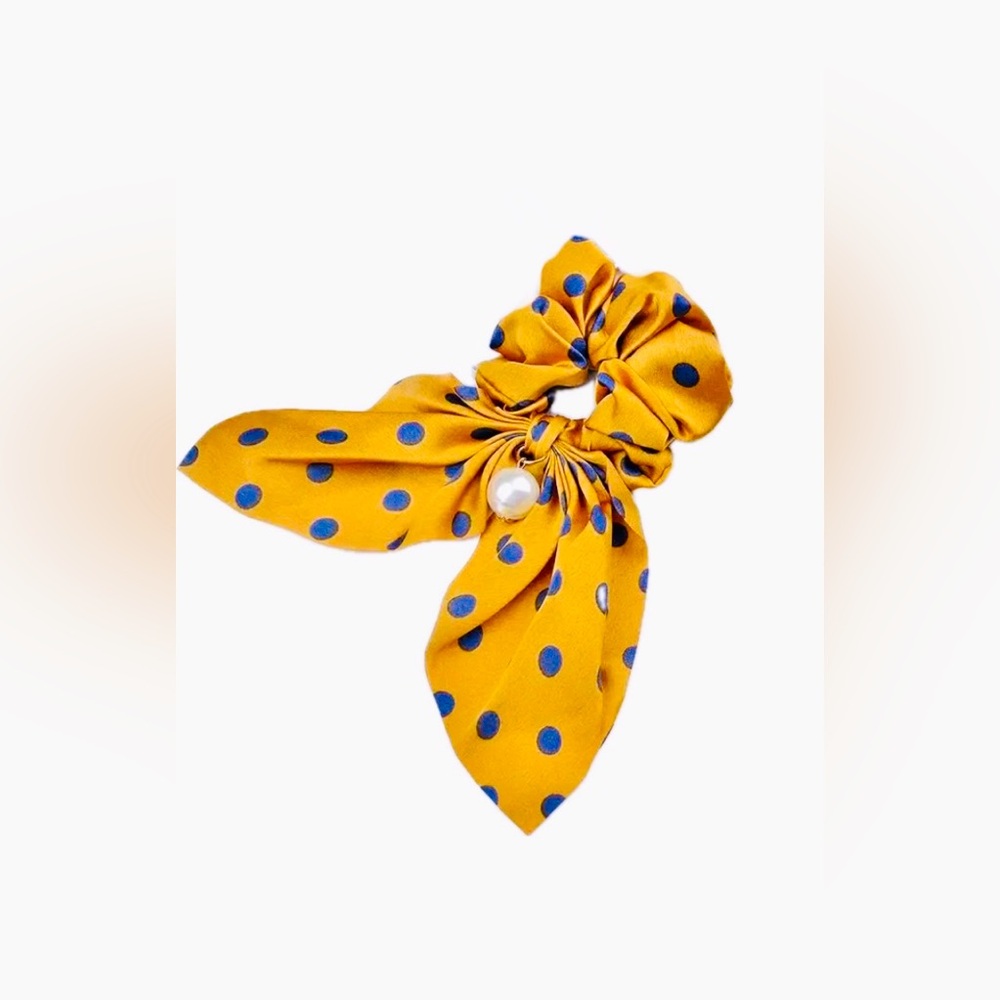 Women’s Chiffon Bowknot With Pearl Silk - Hair Scrunchie